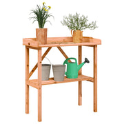 Vidaxl plantentafel met schap 78x38x82,5 cm vurenhout bruin - afbeelding 1