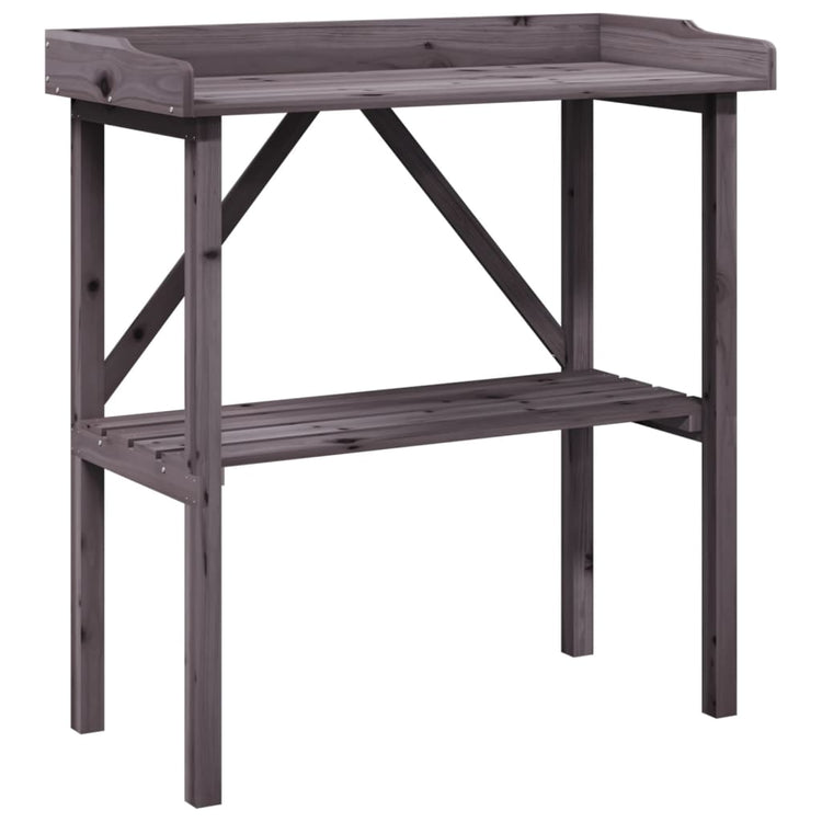 Vidaxl plantentafel met schap 78x38x82,5 cm vurenhout grijs