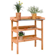 Vidaxl plantentafel met schappen 78x38x82,5 cm vurenhout bruin - afbeelding 1
