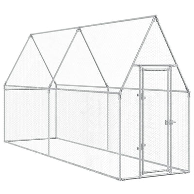 Vidaxl kippenhok 400x100x190 cm gegalvaniseerd staal zilverkleurig