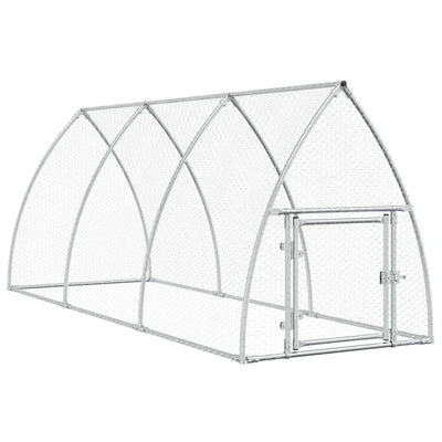 Vidaxl kippenhok 300x105x120 cm gegalvaniseerd staal zilverkleurig