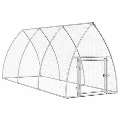 Vidaxl kippenhok 300x105x120 cm gegalvaniseerd staal zilverkleurig