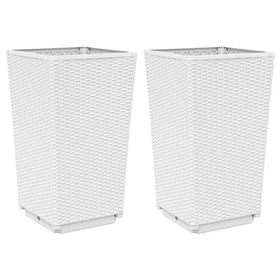 Vidaxl plantenbakken 2 st 32,5x32,5x57 cm polypropeen wit