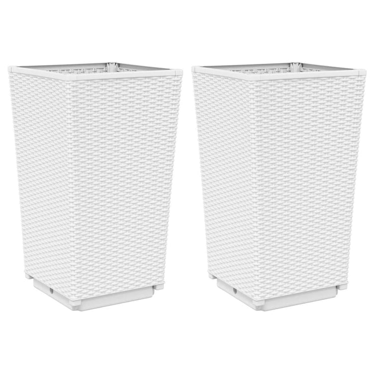 Vidaxl plantenbakken 2 st 32,5x32,5x57 cm polypropeen wit