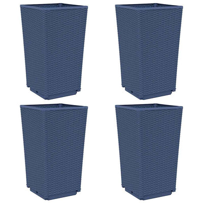 Vidaxl plantenbakken 4 st 32,5x32,5x57 cm polypropeen blauwgrijs