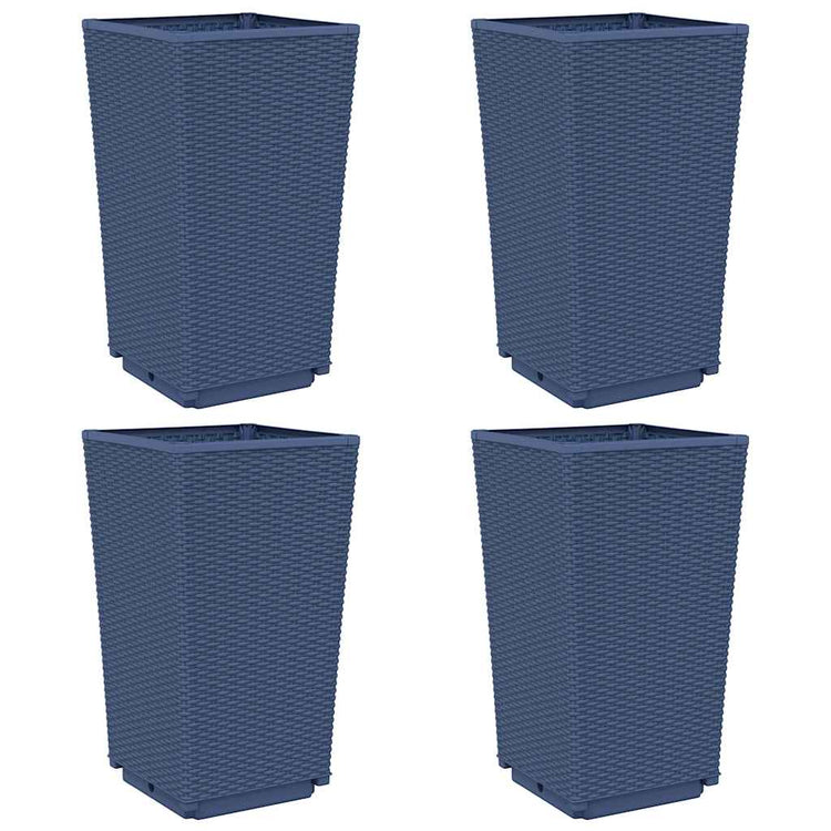 Vidaxl plantenbakken 4 st 32,5x32,5x57 cm polypropeen blauwgrijs