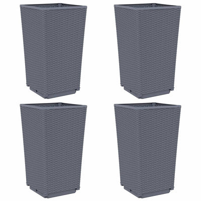 Vidaxl plantenbakken 4 st 32,5x32,5x57 cm polypropeen blauwgrijs