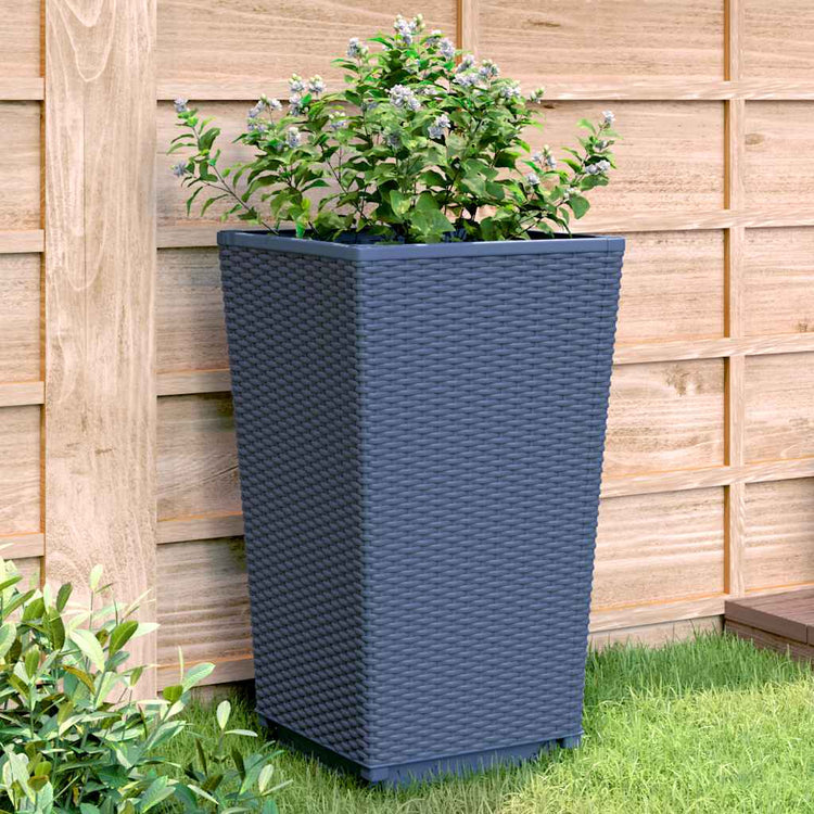 Vidaxl plantenbakken 4 st 32,5x32,5x57 cm polypropeen blauwgrijs