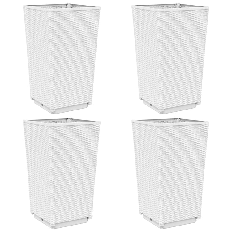 Vidaxl plantenbakken 4 st 32,5x32,5x57 cm polypropeen wit