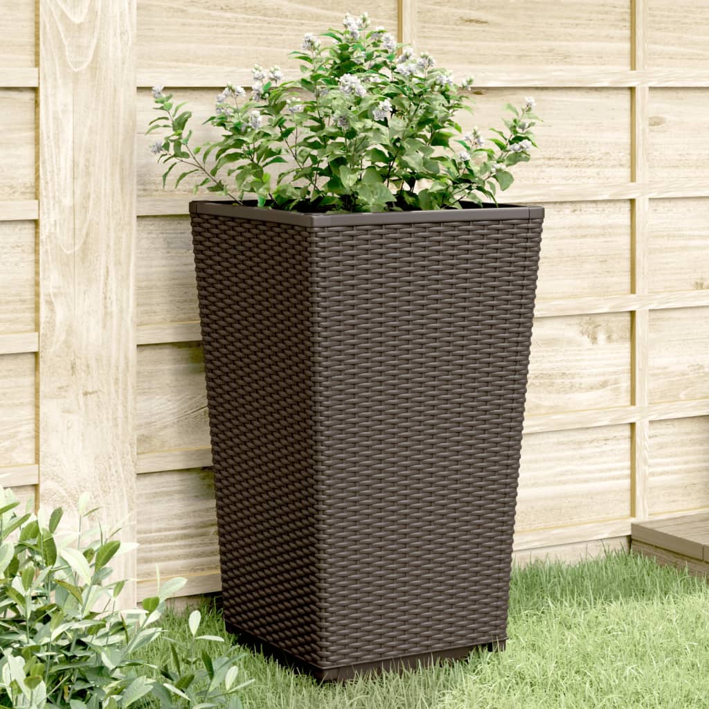 Vidaxl plantenbakken 4 st 32,5x32,5x57 cm polypropeen bruin