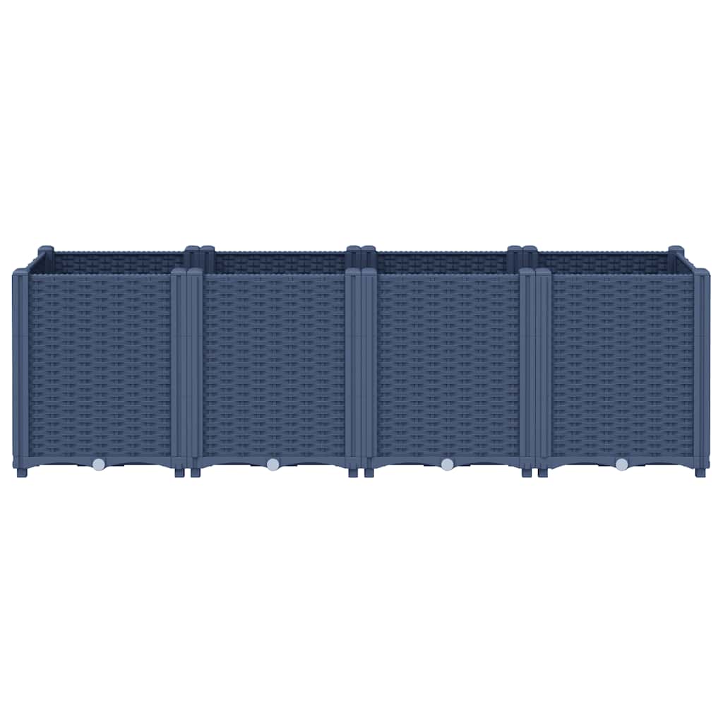 Vidaxl plantenbak 160x40x53 cm polypropeen blauwgrijs