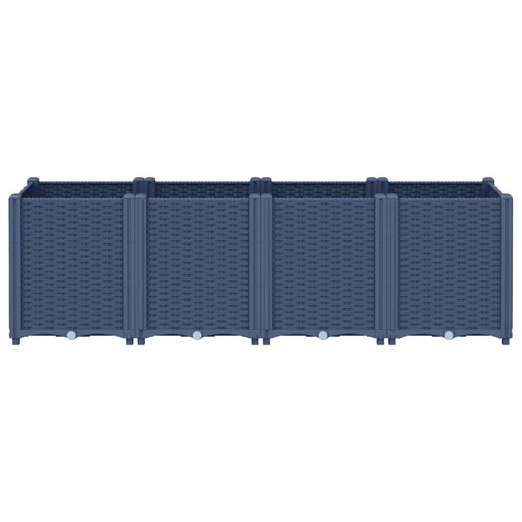 Vidaxl plantenbak 160x40x53 cm polypropeen blauwgrijs