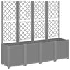 Vidaxl plantenbak met latwerk 160x40x140 cm polypropeen lichtgrijs