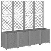 Vidaxl plantenbak met latwerk 160x40x140 cm polypropeen lichtgrijs - afbeelding 2