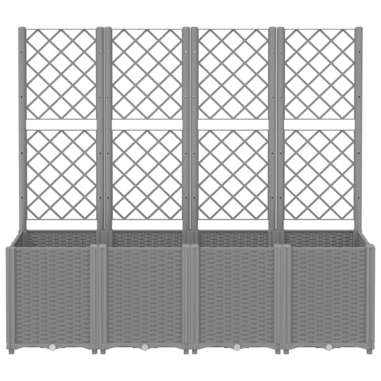 Vidaxl plantenbak met latwerk 160x40x140 cm polypropeen lichtgrijs