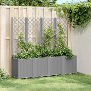 Vidaxl plantenbak met latwerk 160x40x140 cm polypropeen lichtgrijs - afbeelding 1
