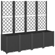 Vidaxl plantenbak met latwerk 160x40x140 cm polypropeen zwart - afbeelding 2