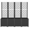 Vidaxl plantenbak met latwerk 160x40x140 cm polypropeen zwart