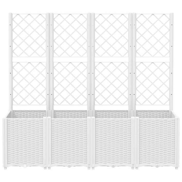 Vidaxl plantenbak met latwerk 160x40x140 cm polypropeen wit