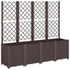 Vidaxl plantenbak met latwerk 160x40x140 cm polypropeen bruin