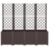 Vidaxl plantenbak met latwerk 160x40x140 cm polypropeen bruin