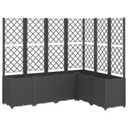 Vidaxl plantenbak met latwerk 160x120x140 cm polypropeen zwart - afbeelding 2