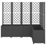 Vidaxl plantenbak met latwerk 160x120x140 cm polypropeen zwart - afbeelding 3