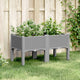 Vidaxl plantenbak met poten 80x40x42 cm polypropeen lichtgrijs