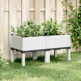 Vidaxl plantenbak met poten 80x40x42 cm polypropeen wit - afbeelding 1