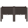 Vidaxl plantenbak met poten 80x40x42 cm polypropeen bruin