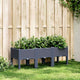 Vidaxl plantenbak met poten 120x40x42 cm polypropeen blauwgrijs