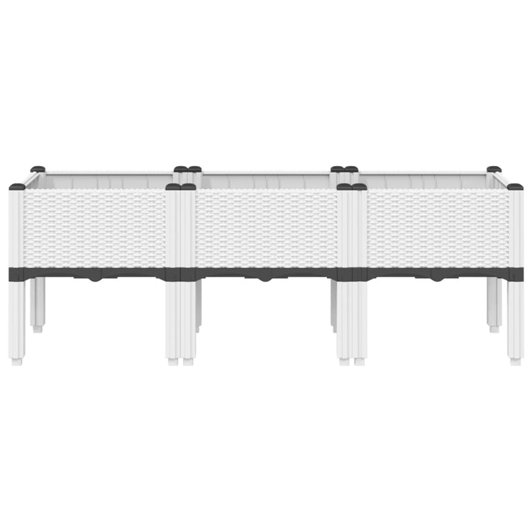Vidaxl plantenbak met poten 120x40x42 cm polypropeen wit