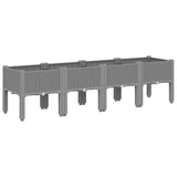 Vidaxl plantenbak met poten 160x40x42 cm polypropeen lichtgrijs - afbeelding 2