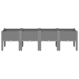 Vidaxl plantenbak met poten 160x40x42 cm polypropeen lichtgrijs - afbeelding 3
