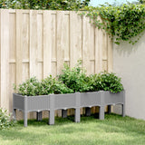 Vidaxl plantenbak met poten 160x40x42 cm polypropeen lichtgrijs - afbeelding 1