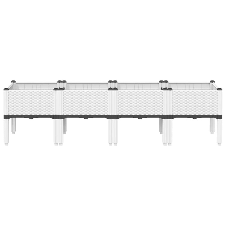 Vidaxl plantenbak met poten 160x40x42 cm polypropeen wit