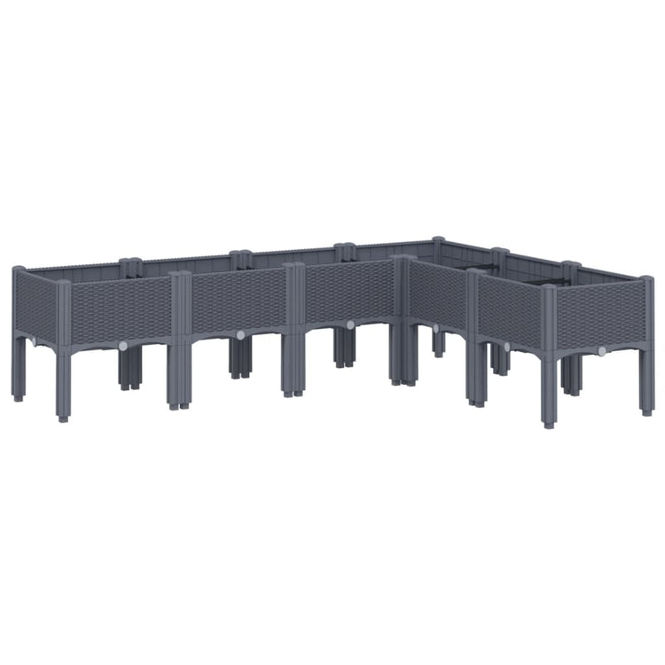 Vidaxl plantenbak met poten 160x120x42 cm polypropeen blauwgrijs