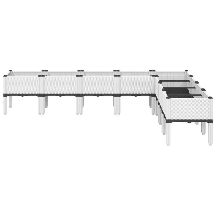 Vidaxl plantenbak met poten 200x160x42 cm polypropeen wit