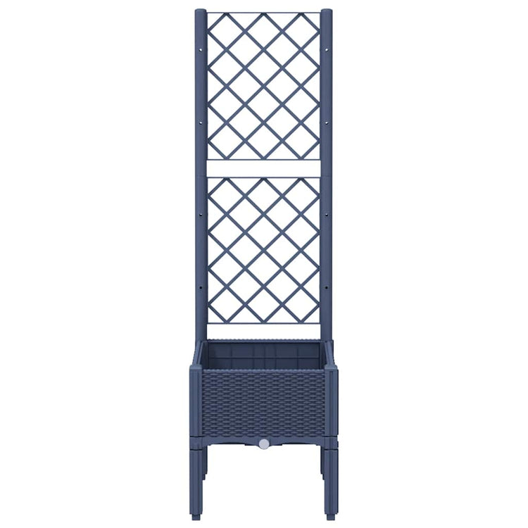 Vidaxl plantenbak met latwerk 40x40x142 cm polypropeen blauwgrijs