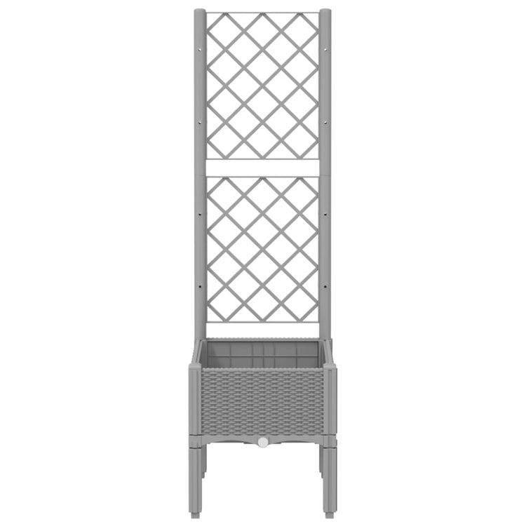 Vidaxl plantenbak met latwerk 40x40x142 cm polypropeen lichtgrijs