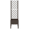 Vidaxl plantenbak met latwerk 40x40x142 cm polypropeen bruin
