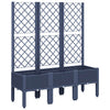 Vidaxl plantenbak met latwerk 120x40x142 cm polypropeen blauwgrijs