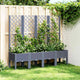 Vidaxl plantenbak met latwerk 160x40x142 cm polypropeen blauwgrijs