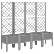Vidaxl plantenbak met latwerk 160x40x142 cm polypropeen lichtgrijs - afbeelding 2