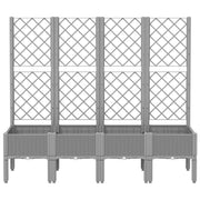 Vidaxl plantenbak met latwerk 160x40x142 cm polypropeen lichtgrijs - afbeelding 3