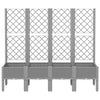 Vidaxl plantenbak met latwerk 160x40x142 cm polypropeen lichtgrijs