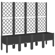 Vidaxl plantenbak met latwerk 160x40x142 cm polypropeen zwart - afbeelding 2