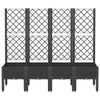 Vidaxl plantenbak met latwerk 160x40x142 cm polypropeen zwart