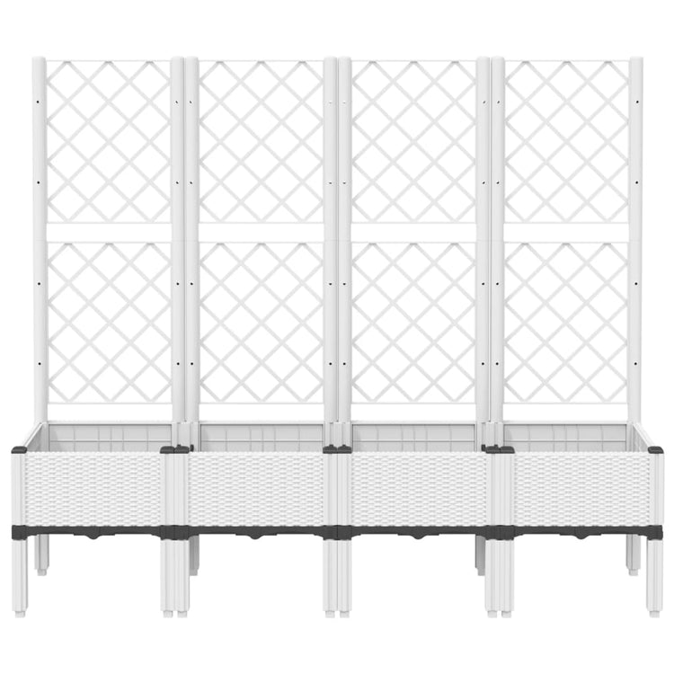 Vidaxl plantenbak met latwerk 160x40x142 cm polypropeen wit