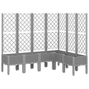 Vidaxl plantenbak met latwerk 160x120x142 cm polypropeen lichtgrijs - afbeelding 2